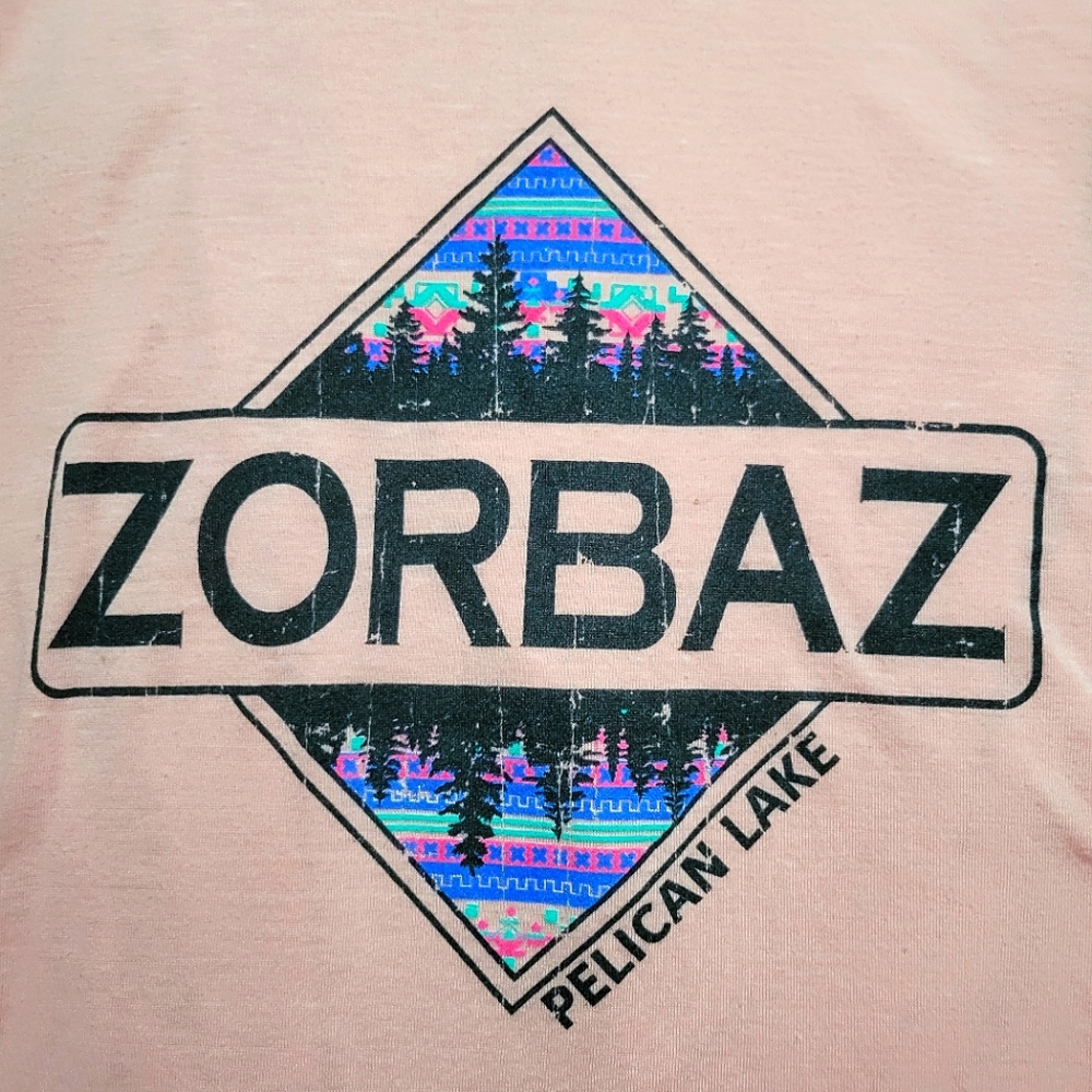 Zorbaz Pelican Lake MN, Light Pink Tank Top Small Split, Layered Back, Flowy